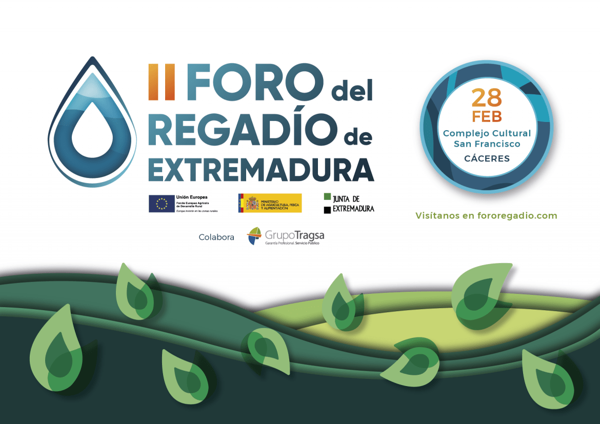 El II Foro del Regadío de Extremadura se celebrará el 28 de febrero en Cáceres