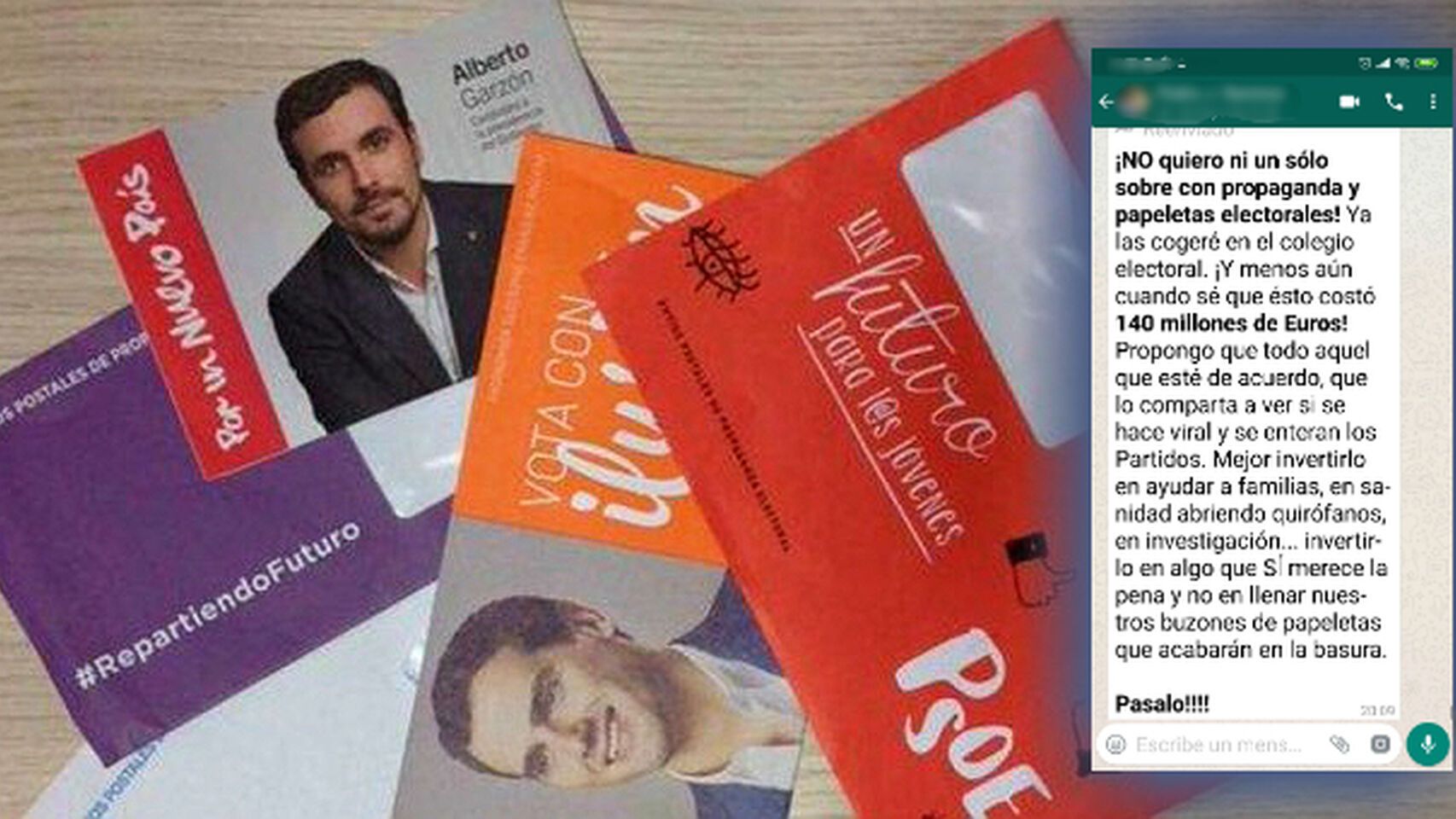 Campaña viral ¡NO EN MI BUZÓN: “¡NO quiero ni un sólo sobre con propaganda y papeletas electorales! Ya las cogeré en el colegio electoral”