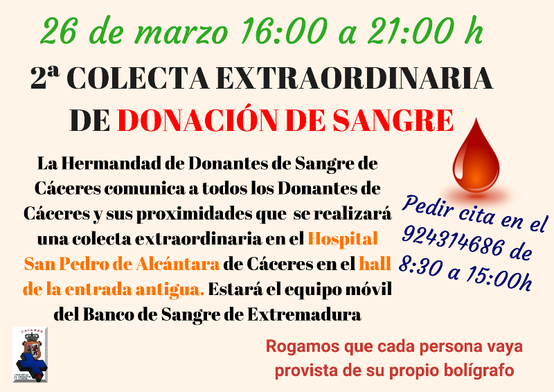colecta extraordinaria 26 de marzo