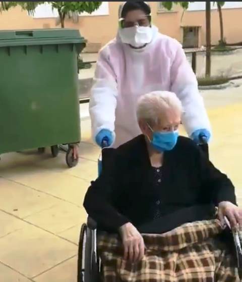 Isidra Rivero, una anciana de 104 años, usuaria de la Residencia de mayores de Garrovillas de Alconétar supera el coronavirus