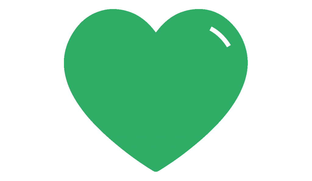 corazon verde destacado