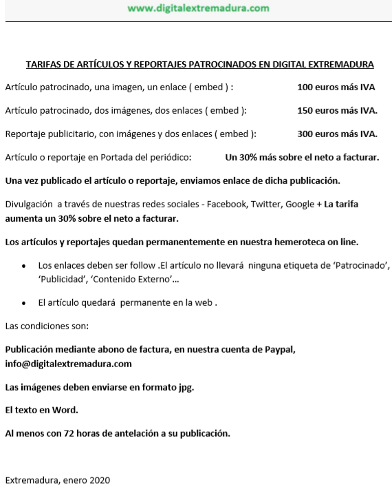 tarifas artículos y reportajes