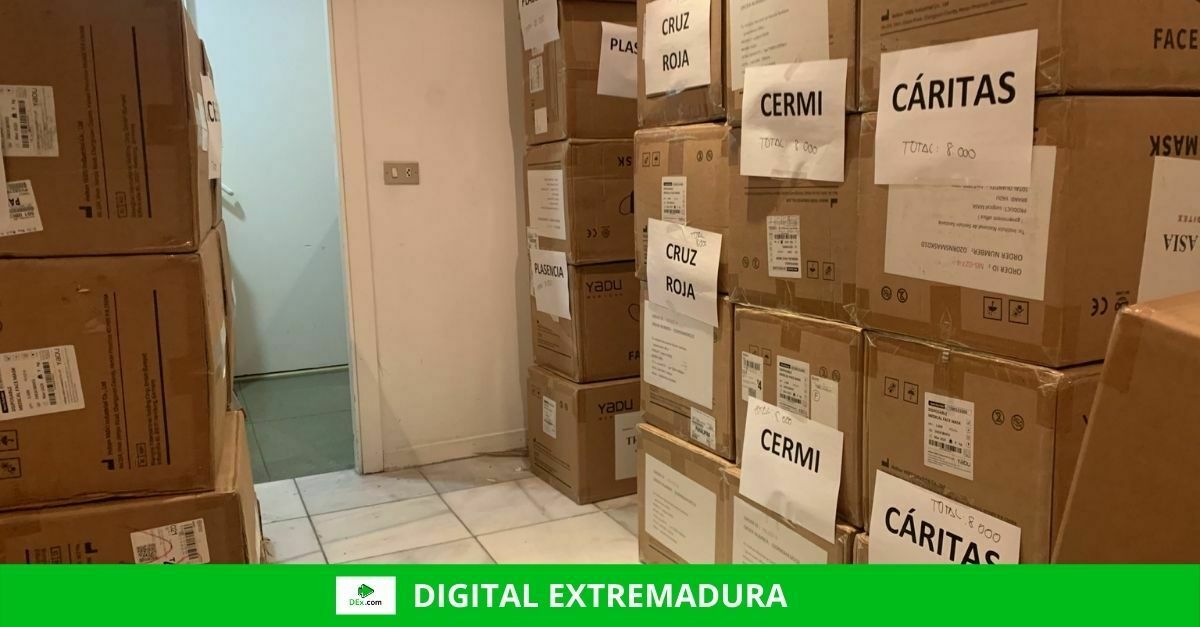 338.000 mascarillas enviadas por el Gobierno se repartirán en Cáceres y Badajoz