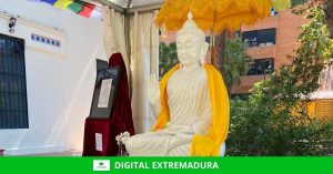 La réplica de la estatua del Buda Mahar Karuna que llegará a Cáceres este domingo, se instalará en el Palacio de Congresos