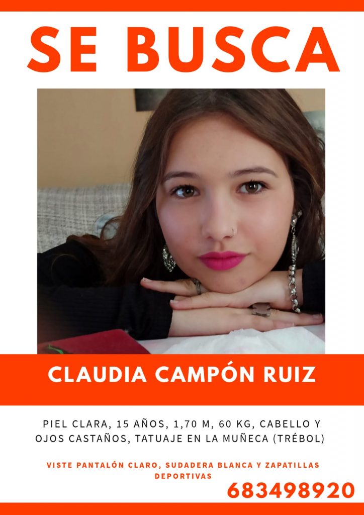 Se busca a una joven desaparecida en Cáceres, Claudia Campón Ruiz clau