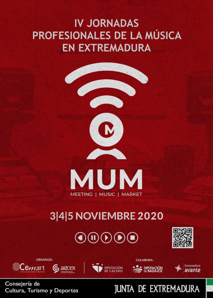 Las IV Jornadas Profesionales de la Música en Extremadura se celebrarán en formato virtual del 3 al 5 de noviembre 19 OCTUBRE mum cartel final pantalla