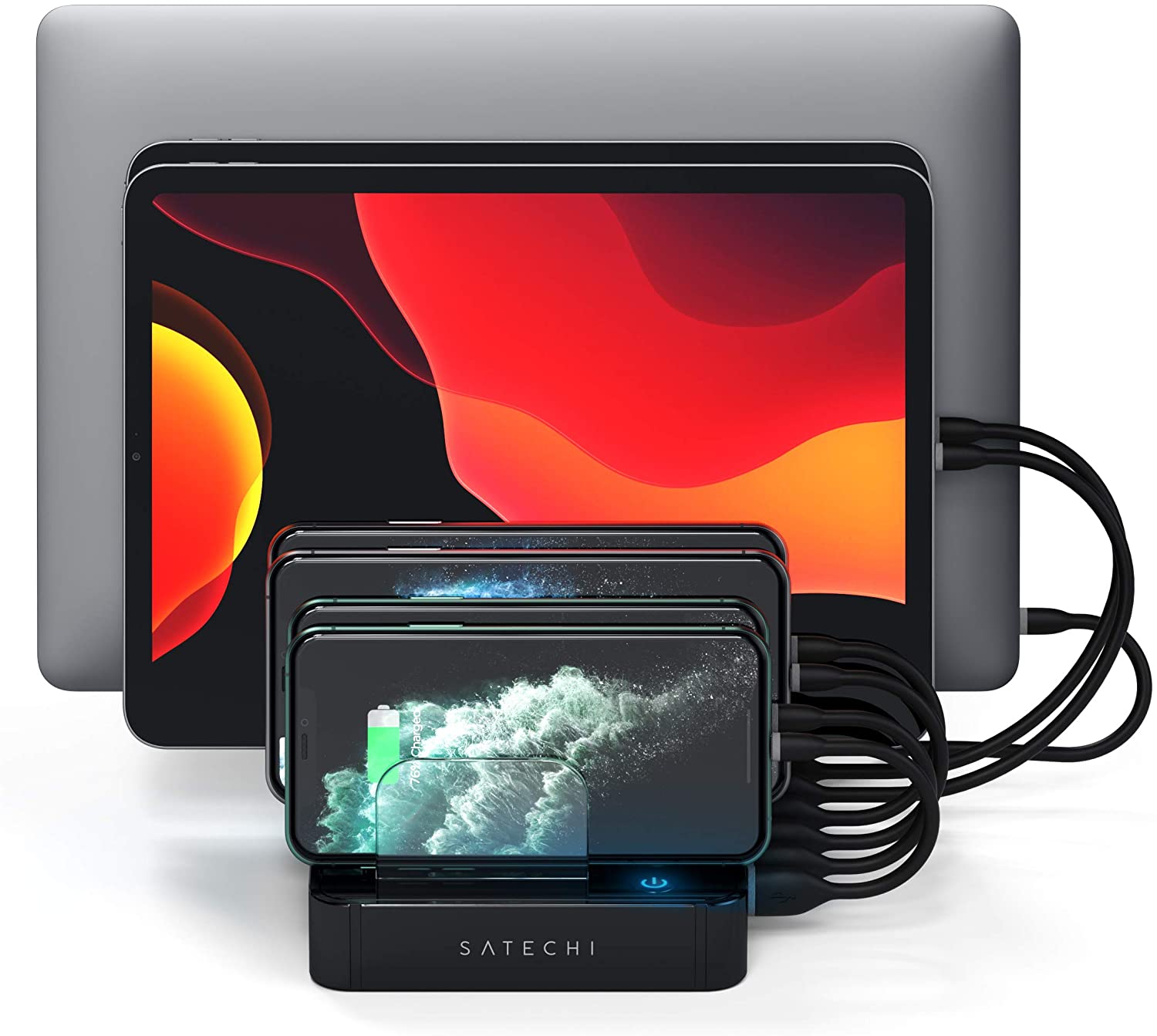 La mejor estacion de carga del 2020 Satechi 7 Port USB Charging Station 4
