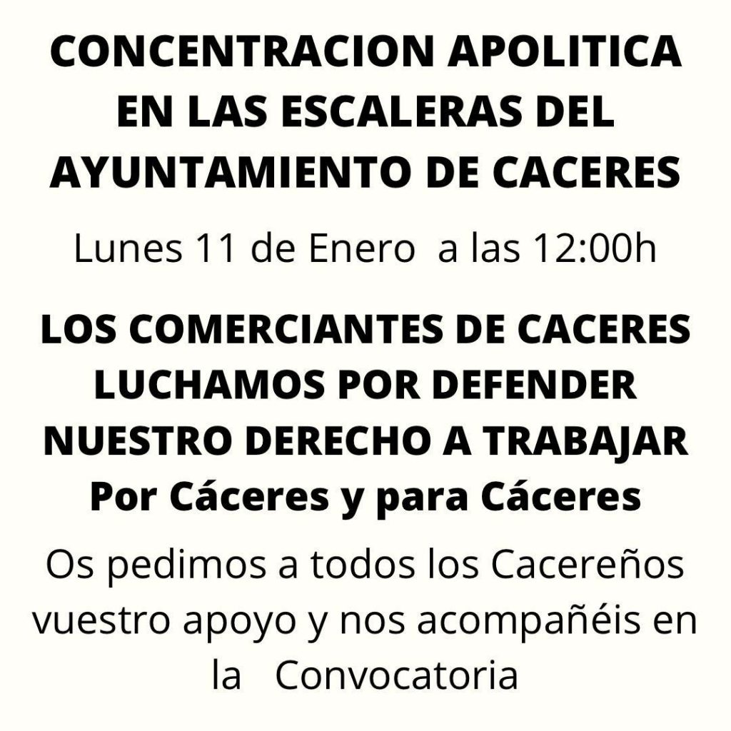 CONCENTRACION APOLITICA COMERCIANTES CACERES