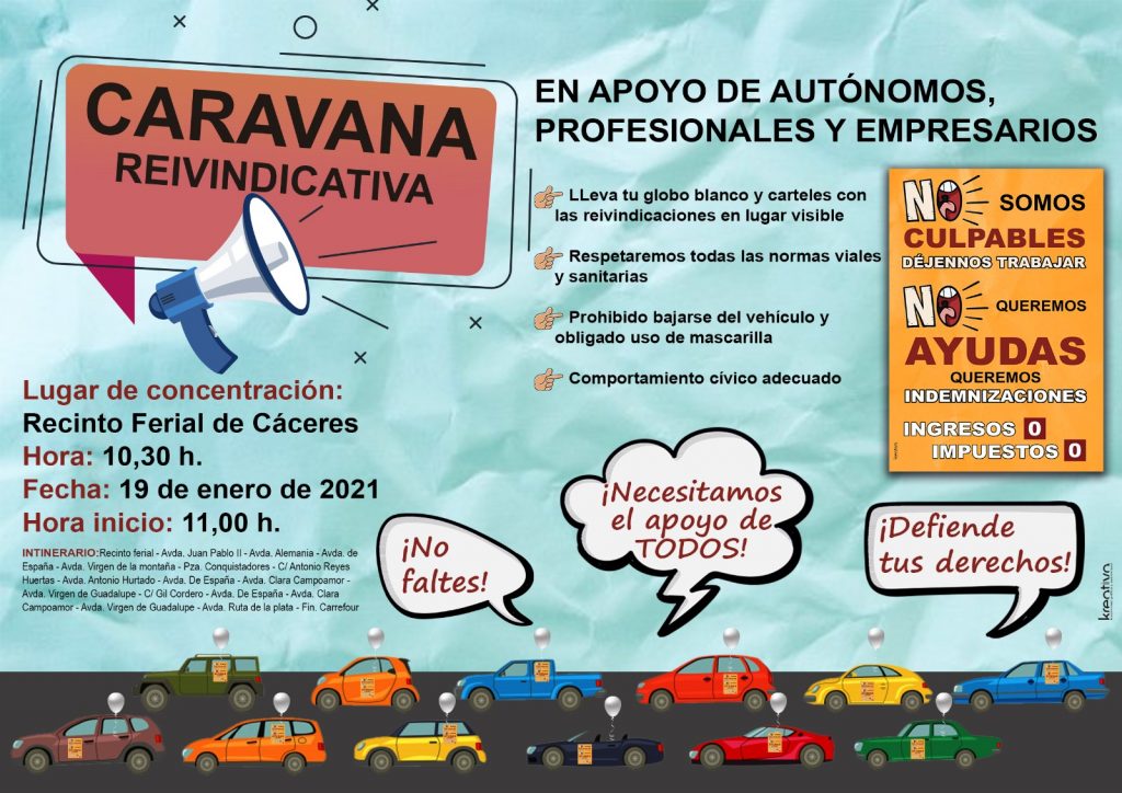 Este martes, manifestación de protesta por las medidas de la Junta sobre el cierre del comercio de proximidad cartel manifestacion pandemia