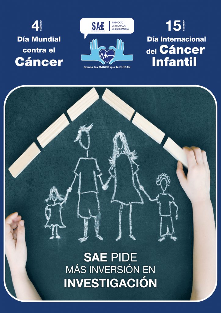 SAE DEMANDA MÁS INVERSIÓN EN INVESTIGACIÓN Y PREVENCIÓN CONTRA EL CÁNCER CARTEL DIA MUNDIAL CANCER