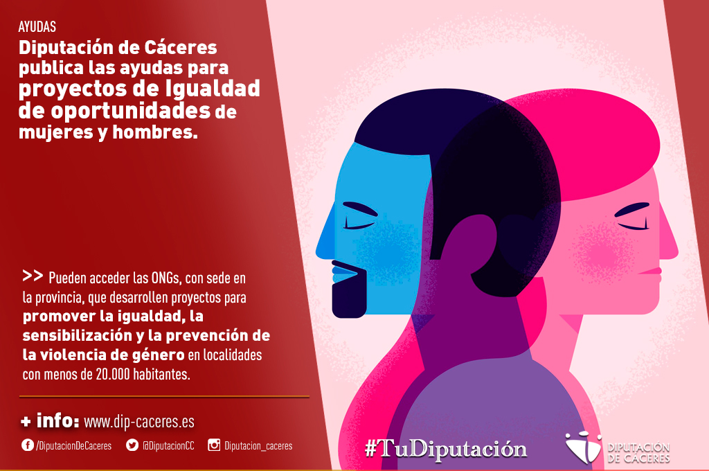 La Diputación de Cáceres publica las ayudas para proyectos de Igualdad de oportunidades de mujeres y hombres ayudas a ong para proyectos de igualdad