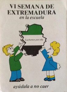pegatina vi semana de extremadura en la escuela