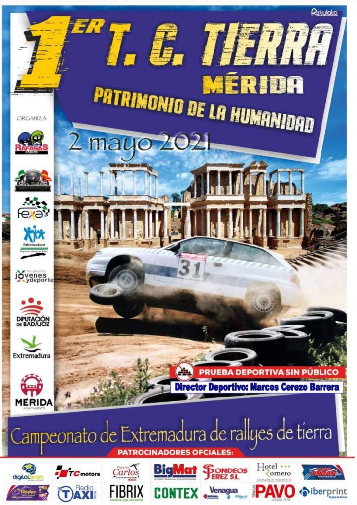 el próximo domingo en Mérida, Campeonato de Extremadura de Rallyes de Tierra CARTEL 1