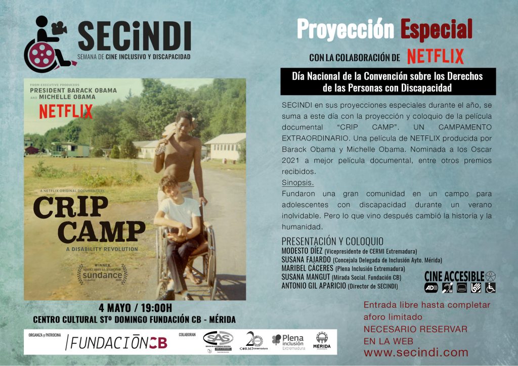 4 DE MAYO, PROYECCIÓN ESPECIAL DE LA PELÍCULA "CRIP CAMP" UN CAMPAMENTO EXTRAORDINARIO, EN MÉRIDA unnamed
