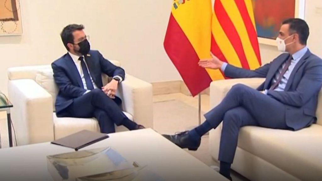 Encuentro Pedro Sánchez y Pere Aragonès en Moncloa, sede del Gobierno de España sanchez y pere aragones 1