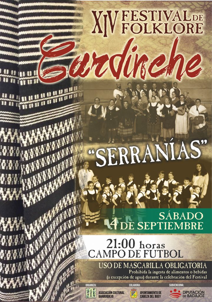 XIV Festival de Folklore "Cardinche" en Cabeza del Buey CARTEL CARDINCHE 2021 corregido