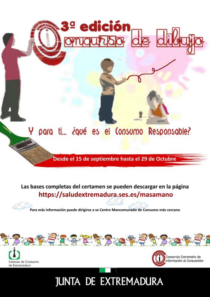 Convocada la III Edición del Concurso de Dibujo Infantil y Juvenil sobre Consumo Responsable Cartel concurso dibujo 2021 general