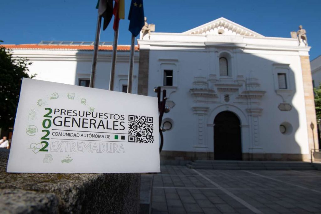 Se registra el proyecto de Presupuestos Generales de Extremadura para 2022 en la Asamblea de Extremadura. presupuesto 2022