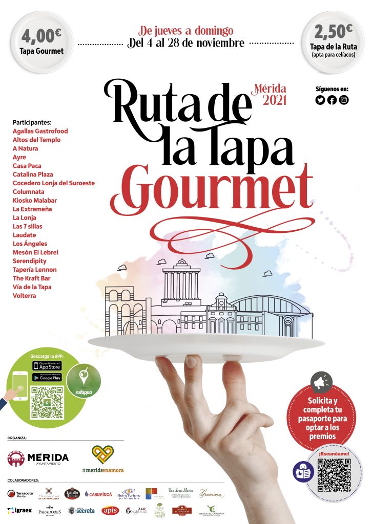 20 establecimientos emeritenses en la Ruta de la Tapa Gourmet Cartel Ruta Tapa Gourmet 2021 1