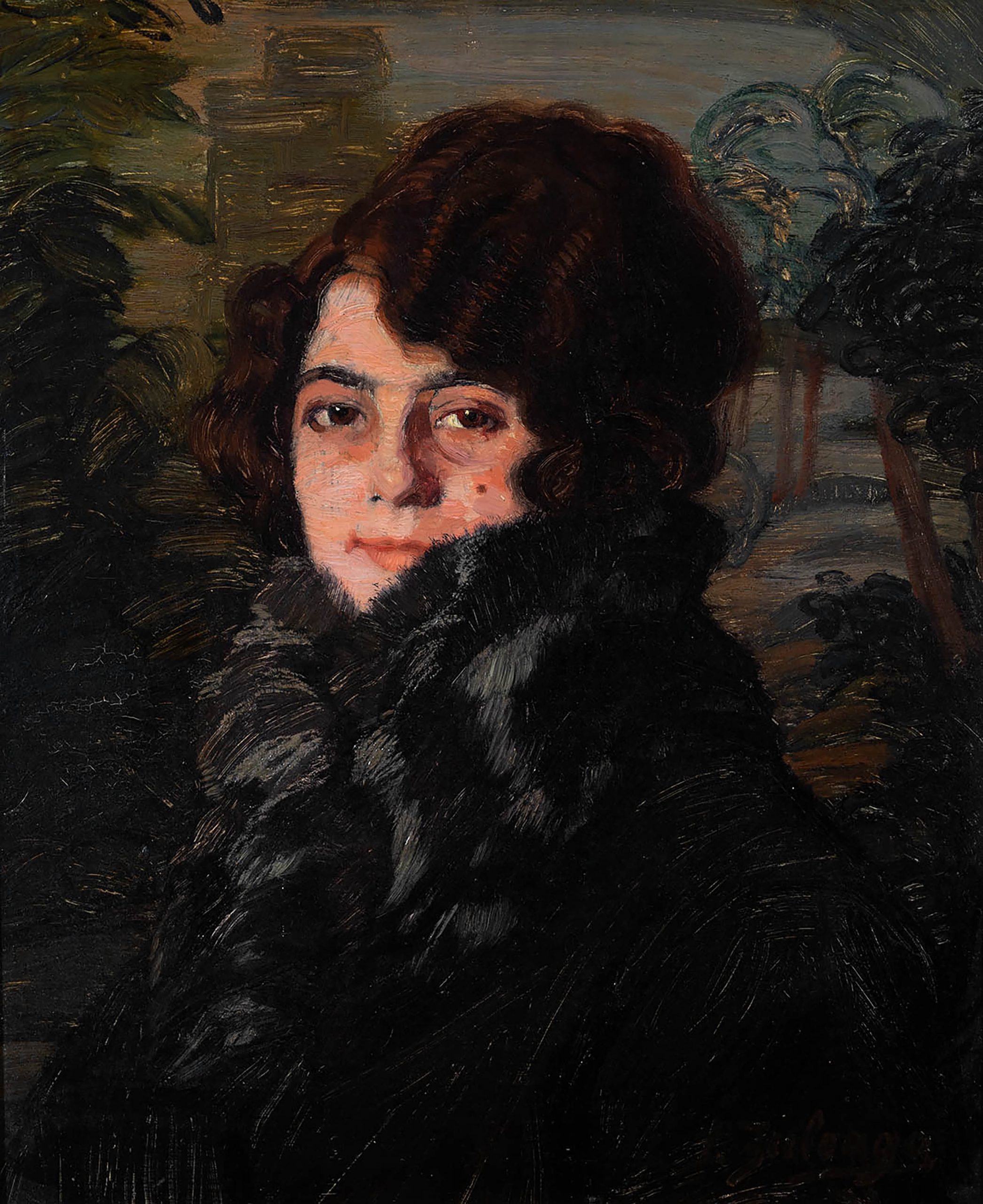 IGNACIO ZULOAGA Y ZABALETA. Mme. Pineaud ca. 1906 oleo sobre lienzo 55 x 47 cm COLECCION PARTICULAR scaled