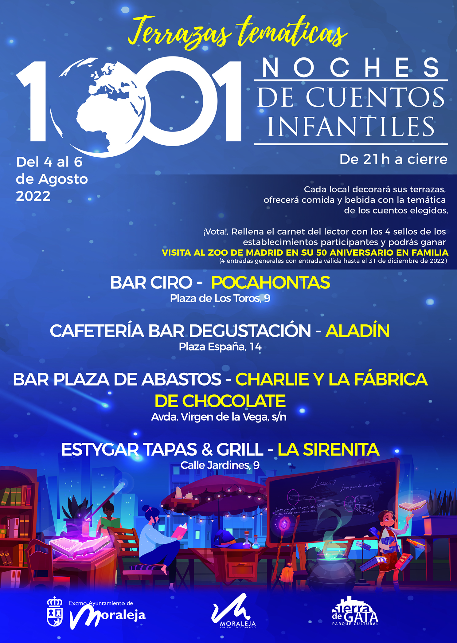 CARTEL TERRAZAS TEMATICAS 1001 Noches ¡De cuentos infantiles
