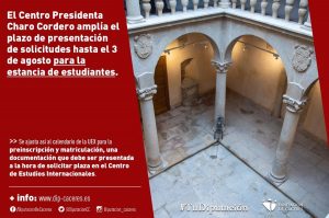 el plazo de solicitud de estancia de estudiantes en el centro presidenta charo cordero termina el 3 de agosto