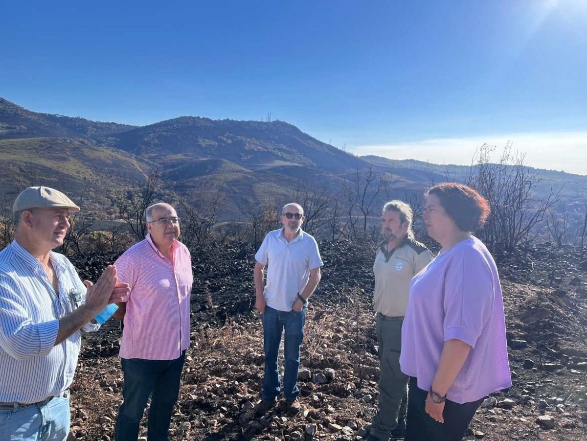 continua activo el incendio forestal en una zona de dificil acceso en la garganta caceres