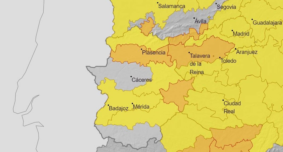 la siberia extremena y el tajo y alagon tendran este miercoles aviso naranja por temperaturas de hasta 40oc