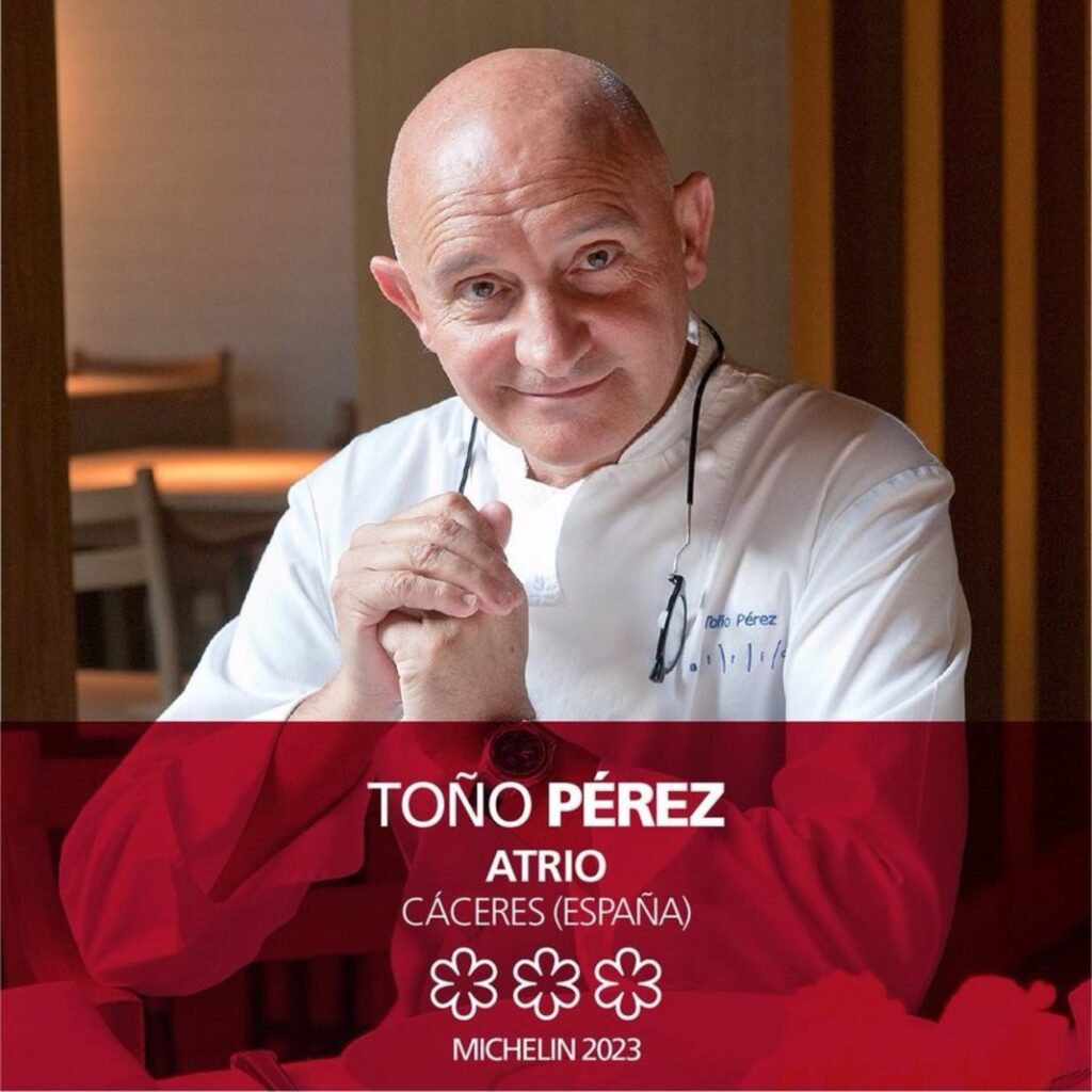 Toño Pérez y Martin Berasategui, embajadores de la I Feria Agroalimentaria de Extremadura tono perez atrio