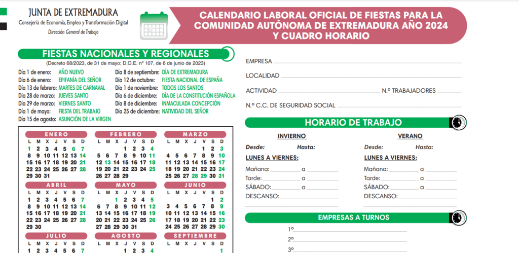 calendario laboral