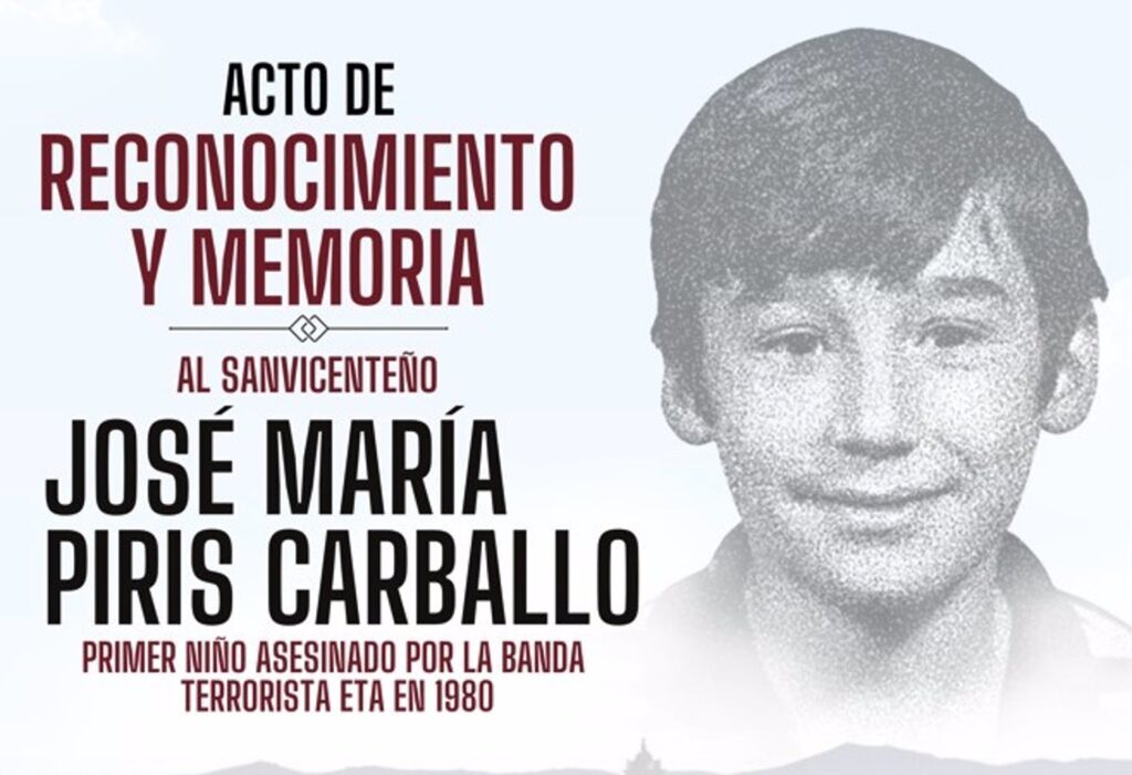 San Vicente de Alcántara rinde homenaje a José María Piris Carballo, primera víctima infantil de ETA victima terrorismo
