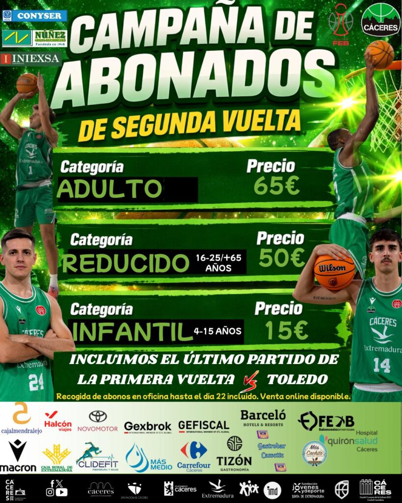 El Cáceres Basket anuncia los abonos de la segunda vuelta WhatsApp Image 2025 12 18 at 17.38.34