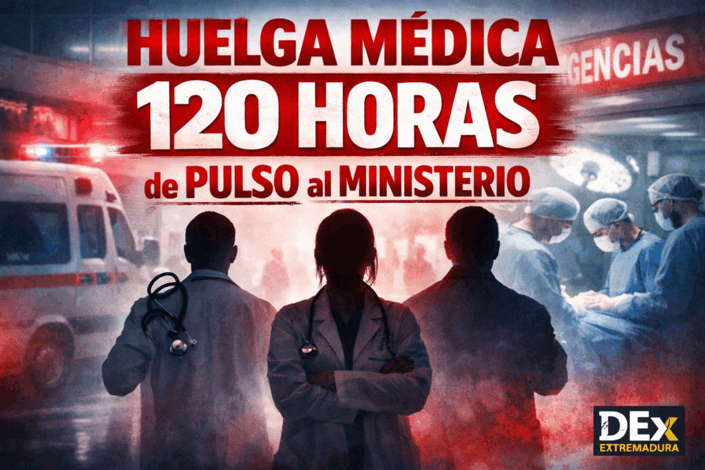 Médicos extremeños paran durante 120 horas por un Estatuto propio huelga medica con logo DEx