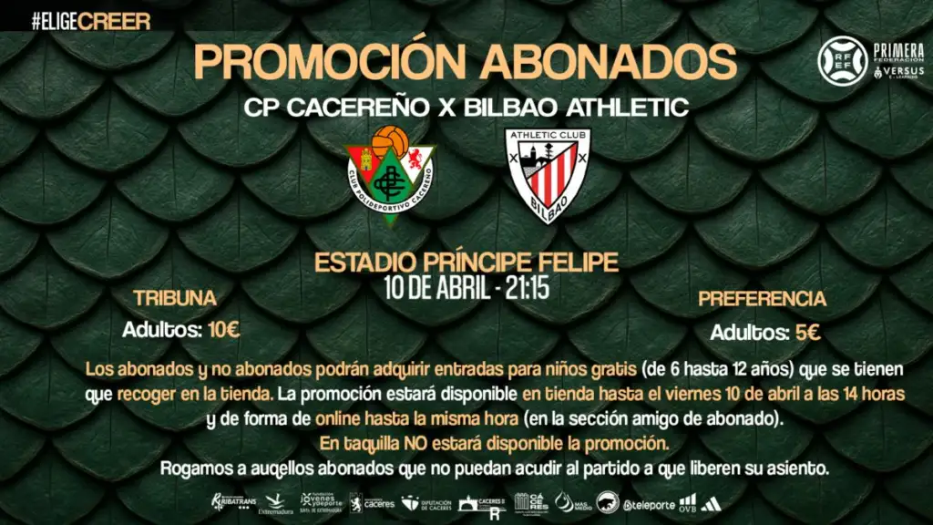 El Cacereño lanza una promoción para llenar el Príncipe Felipe ante el Bilbao Athletic WhatsApp Image 2026 04 07 at 13.18.00