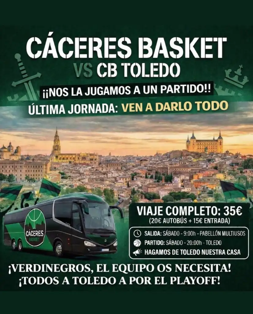 El Cáceres Basket organiza un viaje de cara a la final en Toledo WhatsApp Image 2026 04 14 at 17.48.44