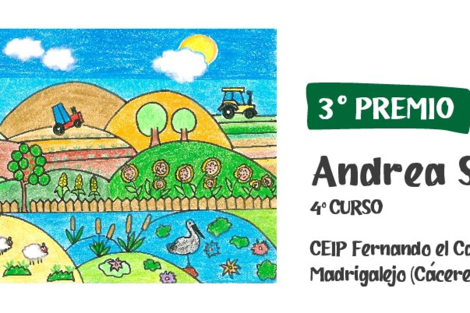 2022.01.27 NP La cacereña Andrea Sánchez, tercer premio del 25º Certamen de Pintura Rural Infantil de Grupo Fertiberia
