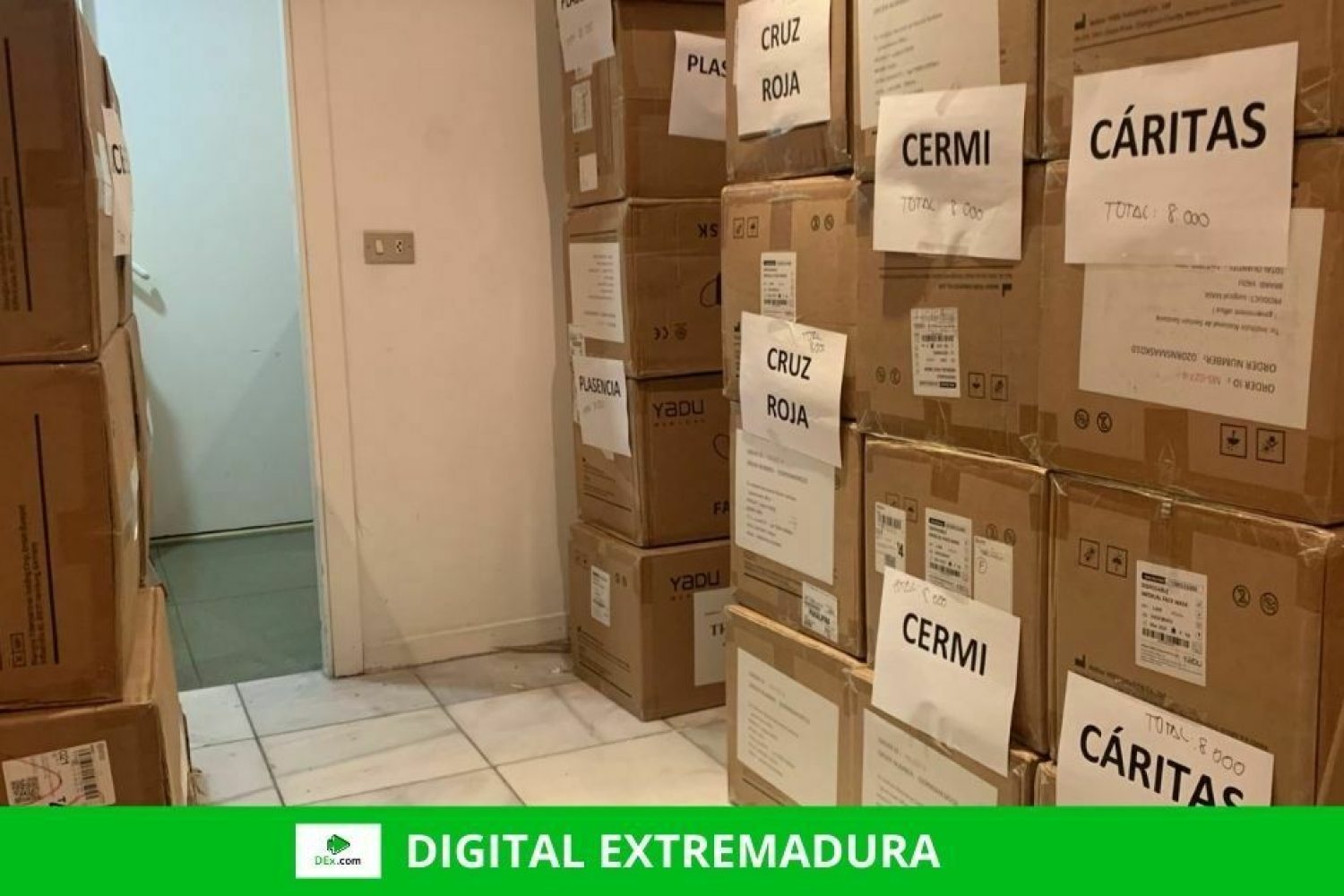 338.000 mascarillas enviadas por el Gobierno se repartirán en Cáceres y Badajoz