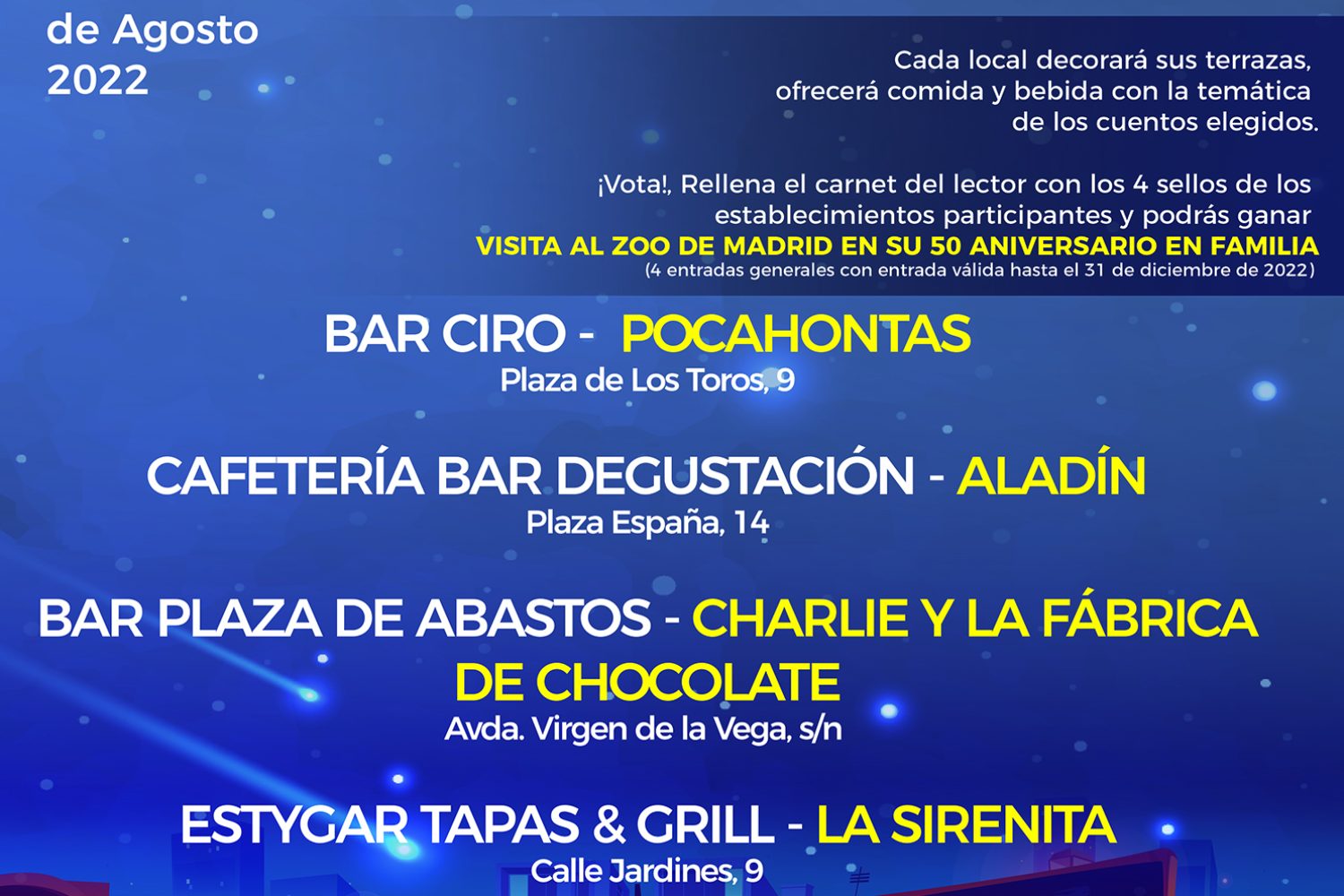 CARTEL TERRAZAS TEMÁTICAS 1001 Noches ¡De cuentos infantiles!