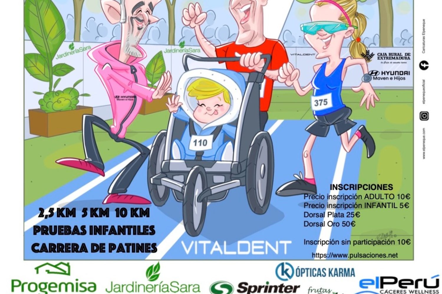 Cartel VII carrera solidiaria Kini Carrasco