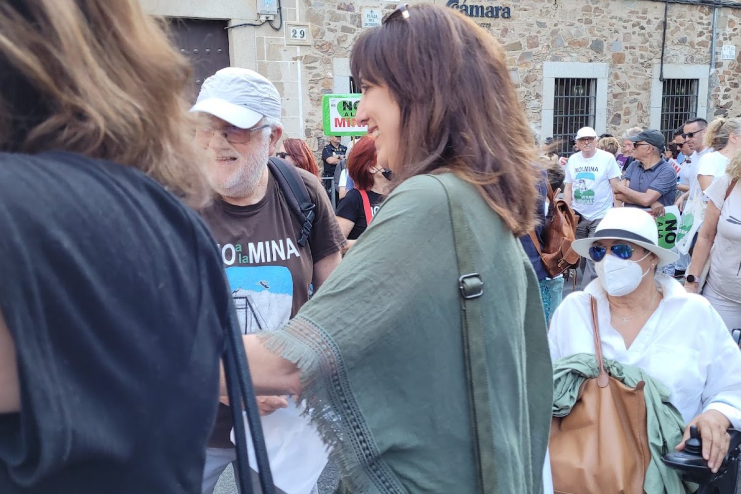 Consuelo López en la concentración del día 31 organizada por la Plataforma