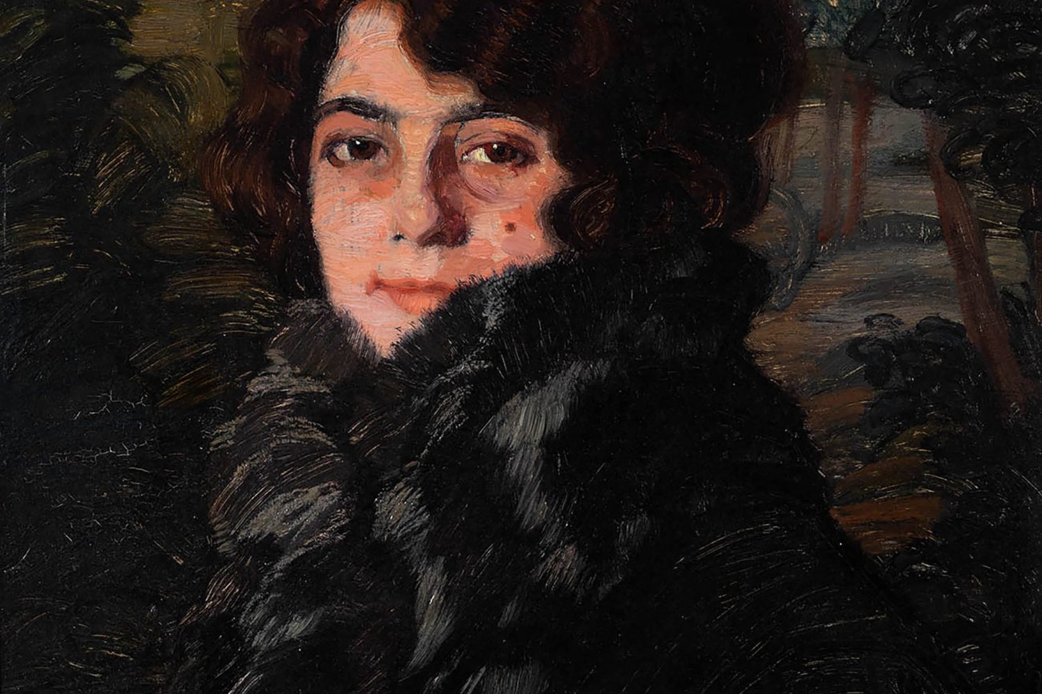 IGNACIO ZULOAGA Y ZABALETA. _Mme. Pineaud_, ca. 1906, óleo sobre lienzo, 55 x 47 cm_COLECCIÓN PARTICULAR