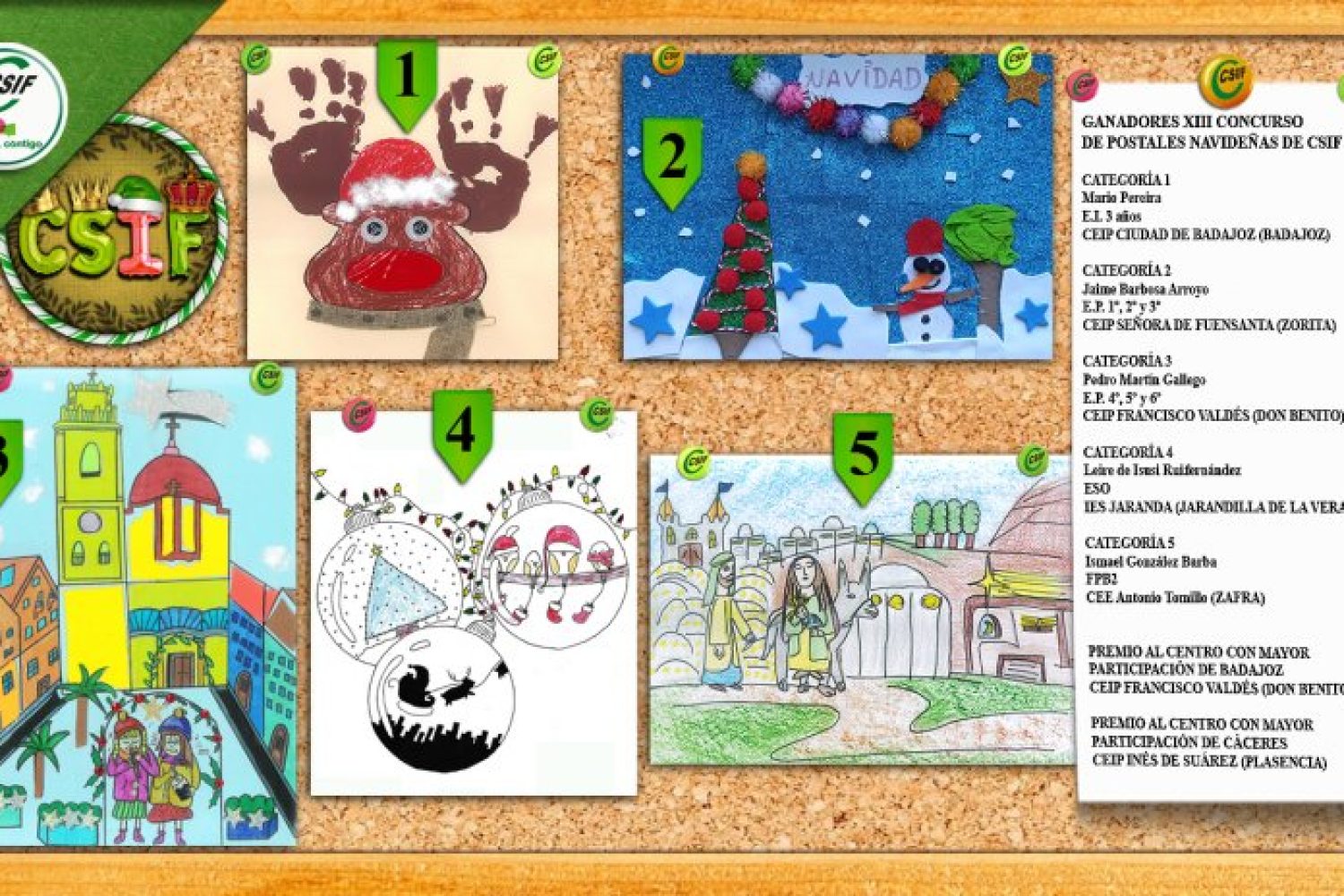 Tablón Postales Ganadoras Navidad 2023