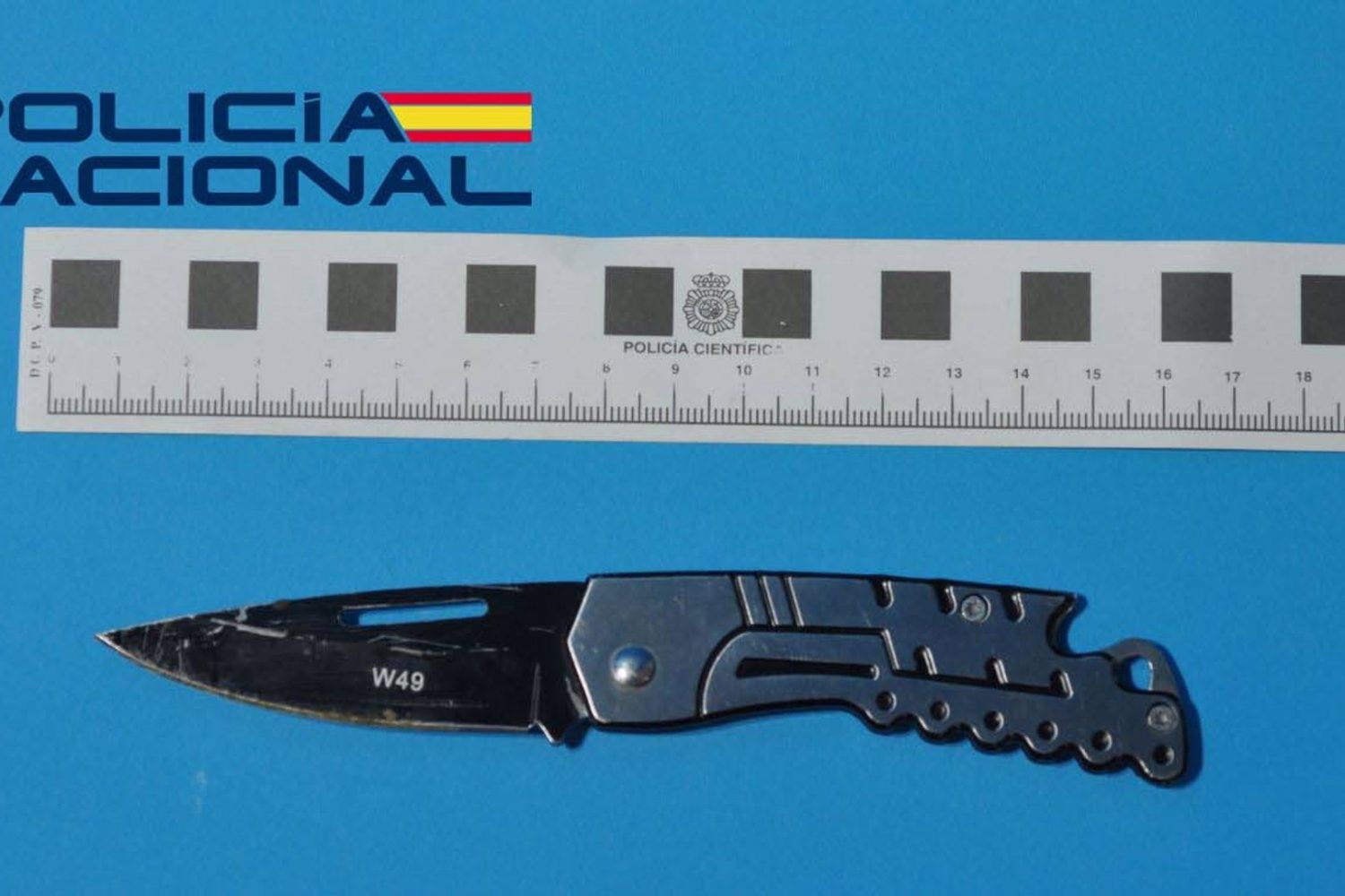 Imagen del arma blanca empleada en la agresión en Cáceres