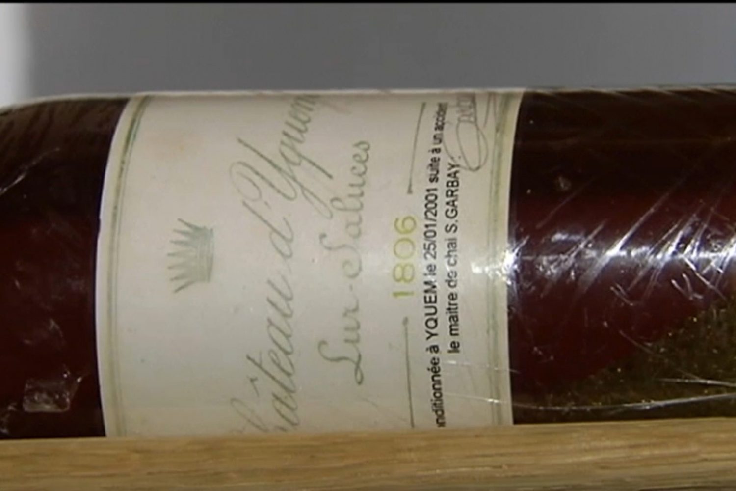 Château  D'Yquem de 1806 que han robado de la bodega de 'Atrio'