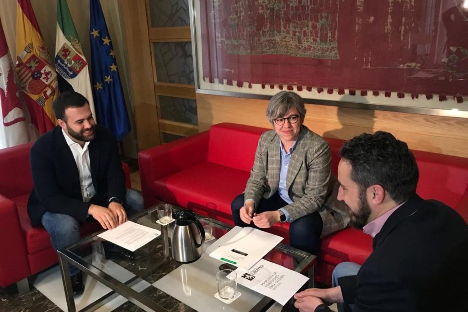 Salaya, Iglesias y Licerán, de izqda a dcha.