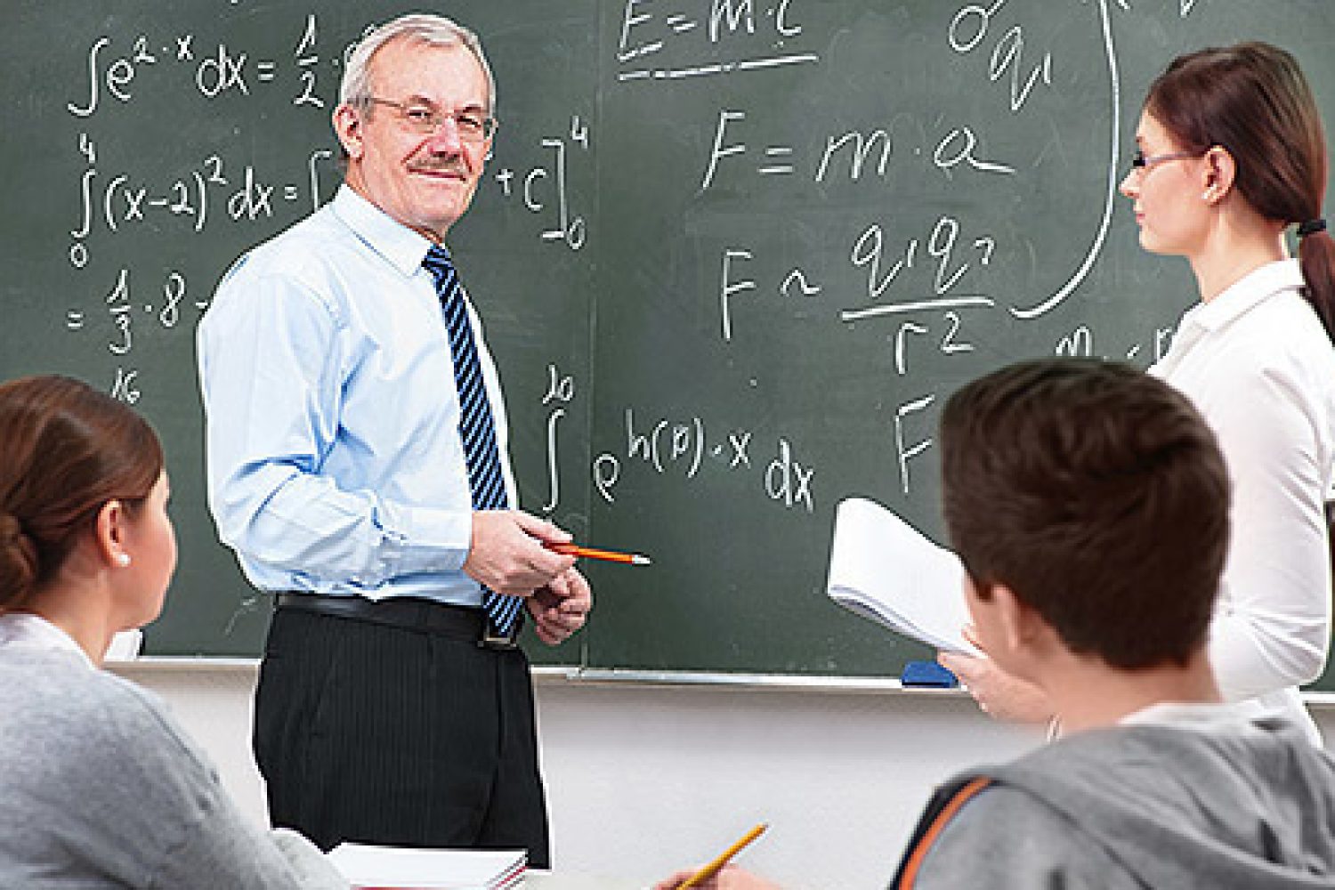 teacher and the  high school students