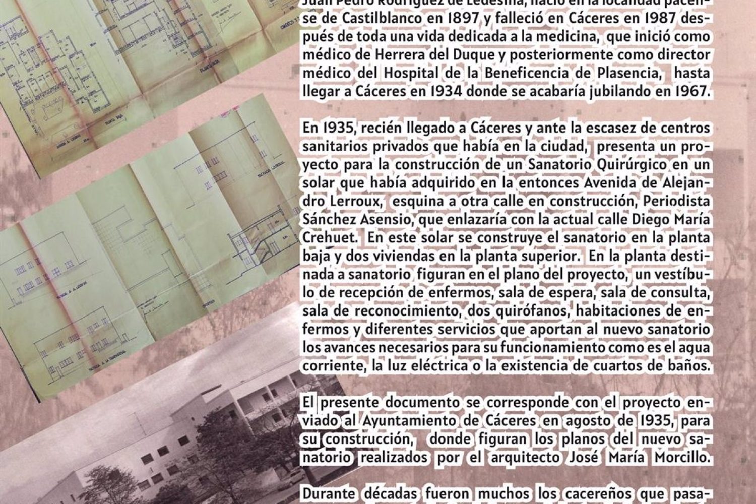 El Palacio de la Isla de Cáceres expone como 'Documento del Mes' de agosto los planos del Sanatorio Santa Ana de 1935