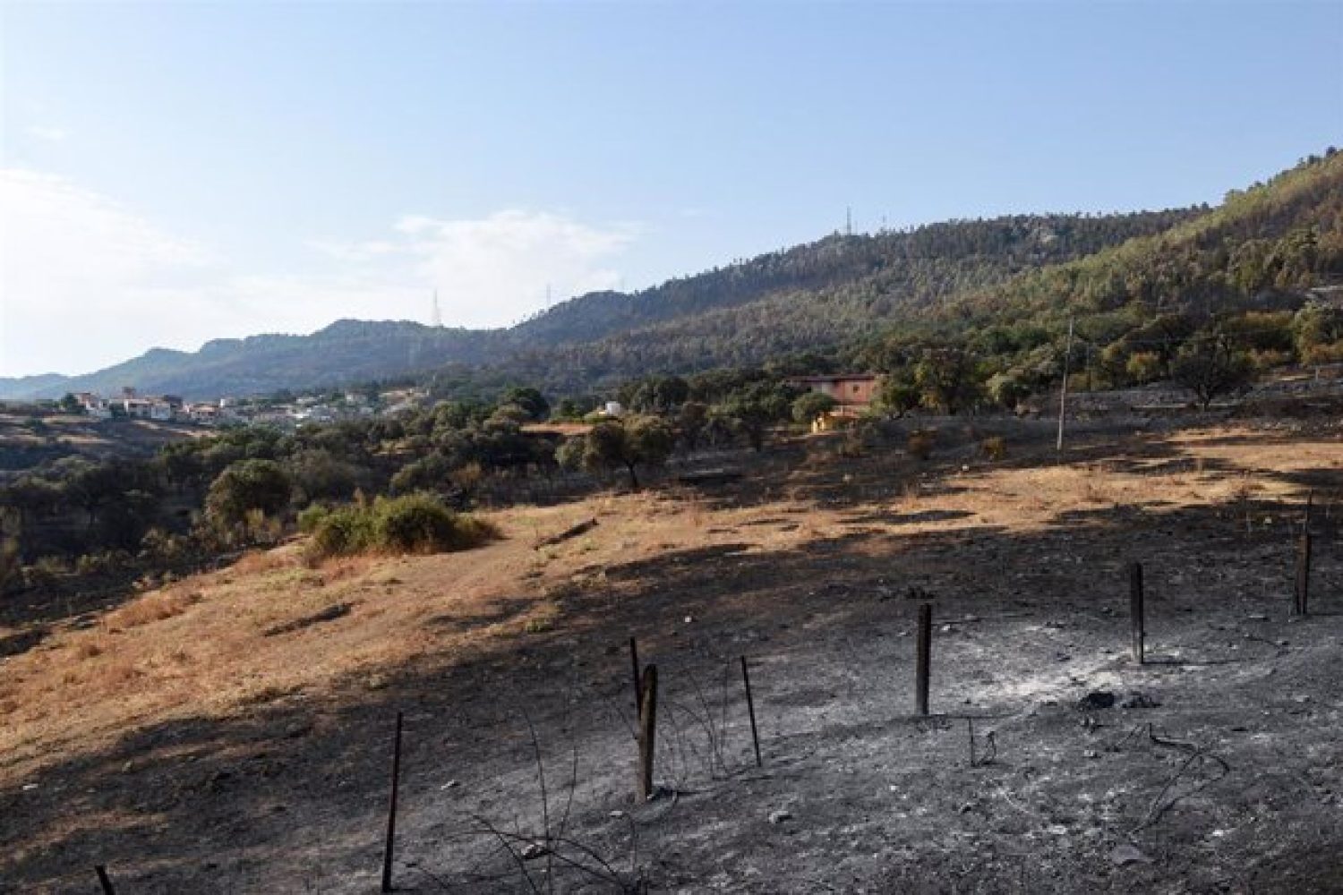 Los incendios en Casas de Miravete y Las Hurdes sufren reproducciones y continúan estabilizados y en nivel 2