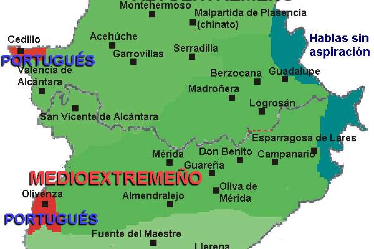 mapa extremeñu