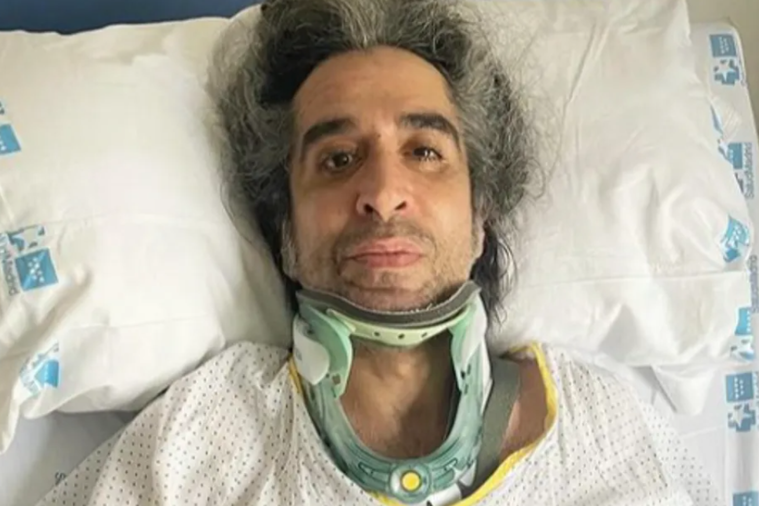 Mario Vaquerizo, en el Hospital madrileño. Im: Su perfil de Instagram.